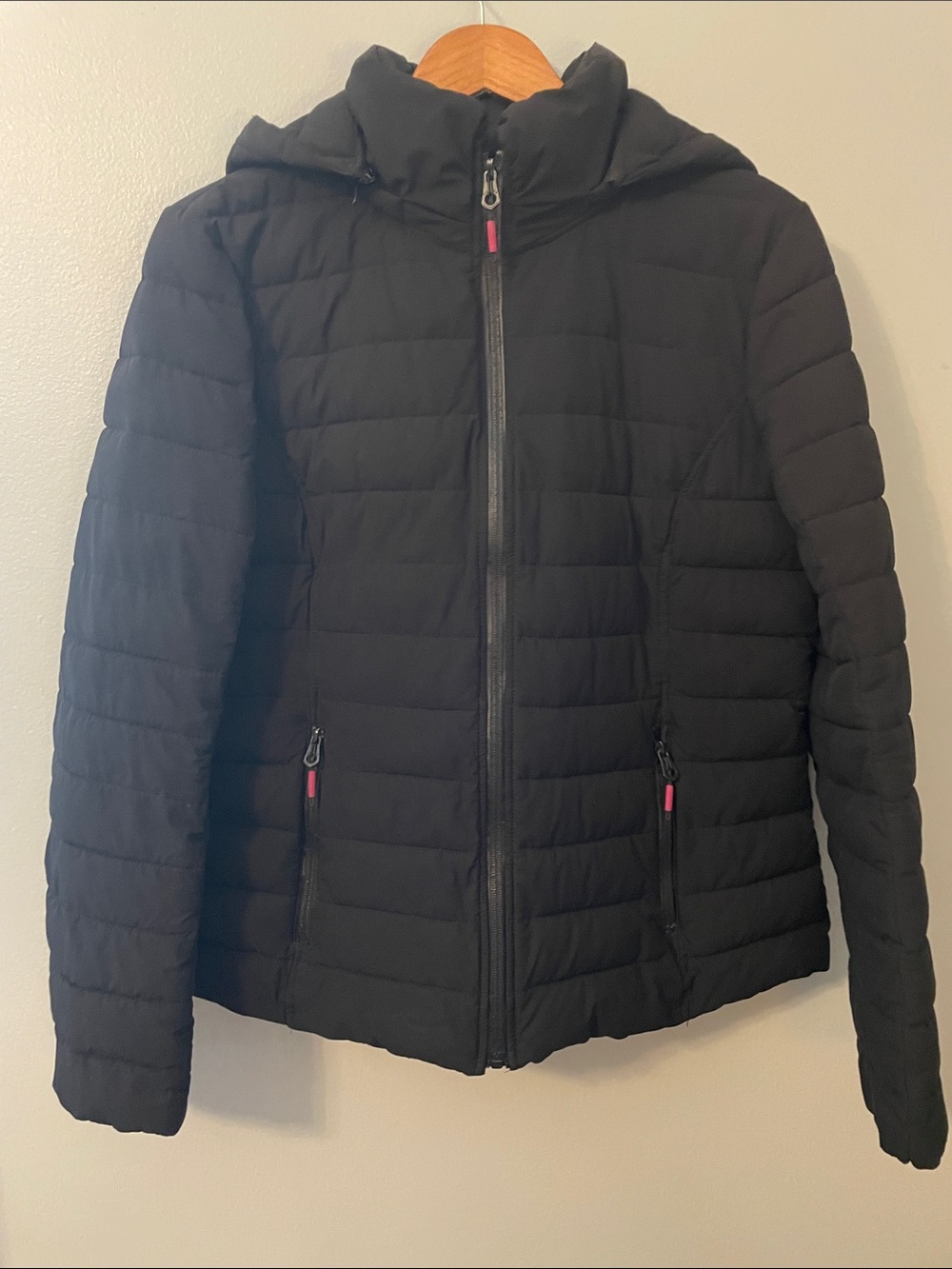 Nautica Black Quilted Hooded Puffer Jacket